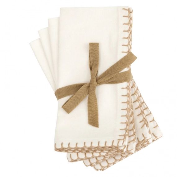 Serviettes en coton bio blanc 40×40 (x4)