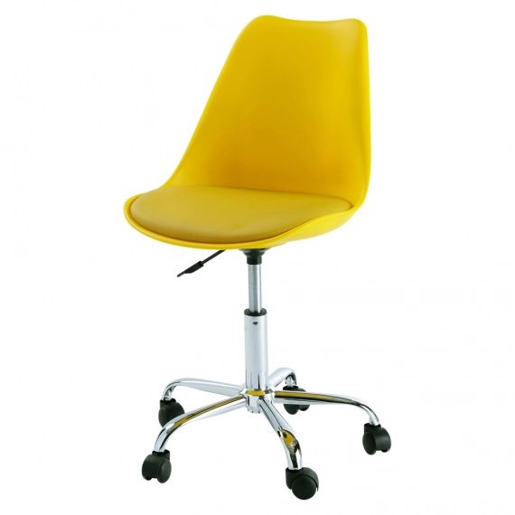 Chaise de bureau à roulettes jaune Bristol