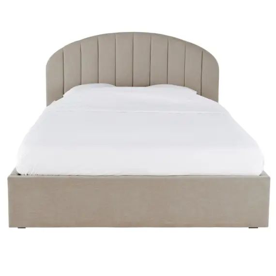 Lit coffre beige 160X200 avec sommier à lattes