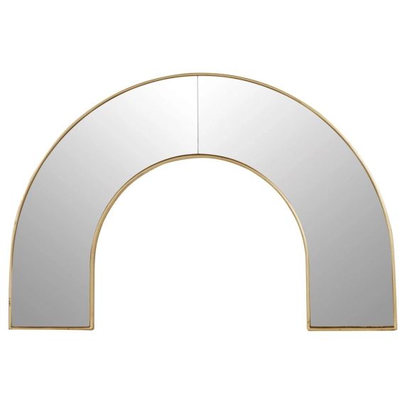Miroir demi-cercle en métal doré 60×90
