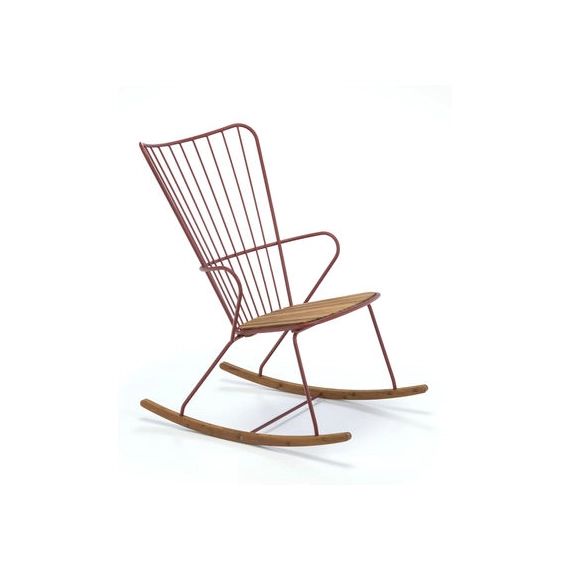 Rocking chair Paon en Métal, Bambou – Couleur Rose – 59 x 71.14 x 95 cm – Designer Henrik  Pedersen