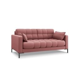 Canapé 2 places en tissu structuré rose