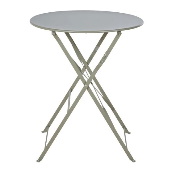 Table de jardin ronde pliante en acier vert kaki 2 personnes D60