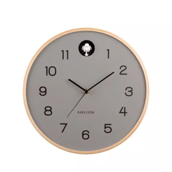 Natural Cuckoo – Horloge murale ronde ø31,5cm – Couleur – Gris