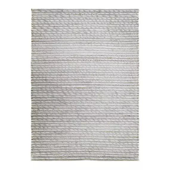 Tapis en laine, jute et coton tresse naturel 120×170