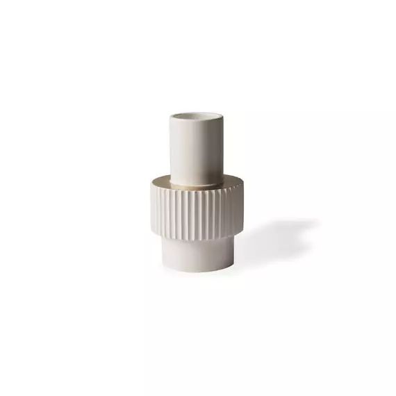Vase Gear en Céramique, Porcelaine émaillée – Couleur Blanc – 22.89 x 22.89 x 25.5 cm
