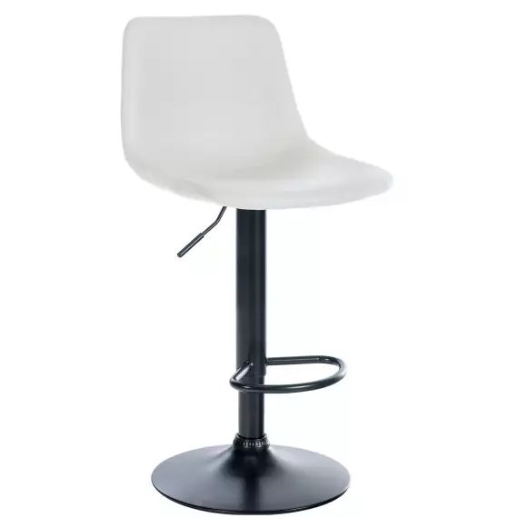 Tabouret de bar similicuir ajustable pivotant similicuir Blanc