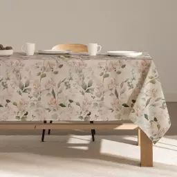 Nappe en lin antitâche imprimée floral 140×240 cm