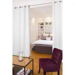 Rideau séparateur de pièce phonique thermique occultant blanc 140×250