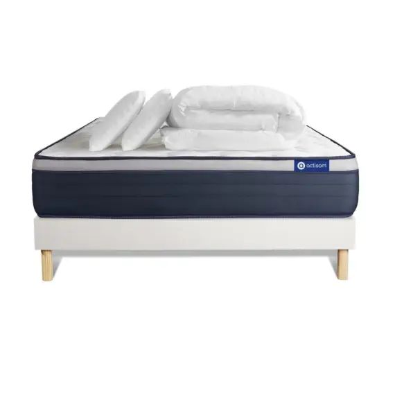 Pack ACTIMEMO MAX 140x190cm sommier kit blanc