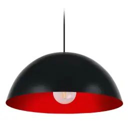 Suspension métal noir et rouge