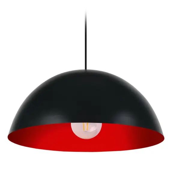 Suspension métal noir et rouge