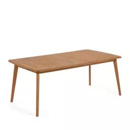 Hanzel – Table à manger de jardin extensible en bois – Couleur – Bois clair