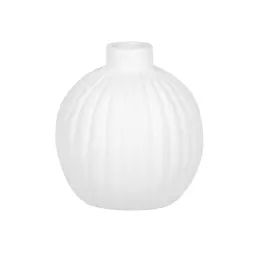 Vase rond en dolomite blanche H11