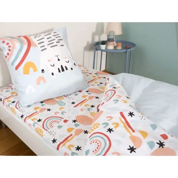 Parure de couette aux chats tigrés coton multicolore 140 x 200 cm