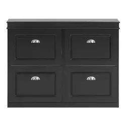 Armoire à chaussures 4 abattants effet bois noir