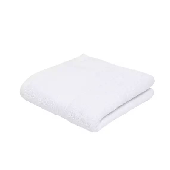 Serviette de bain uni en coton blanc 50×90