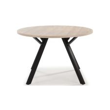 Table ronde fixe 120 cm GLORY coloris chêne clair/ noir