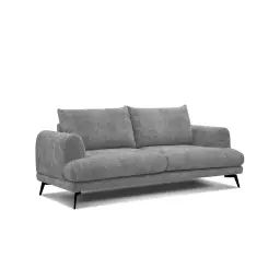 Canapé droit 3 places tissu gris