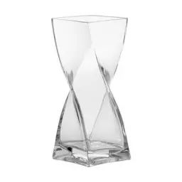 Vase Swirl en Verre – Couleur Transparent – 10 x 10 x 25 cm