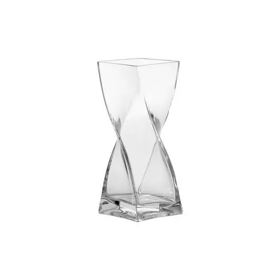 Vase Swirl en Verre – Couleur Transparent – 10 x 10 x 25 cm