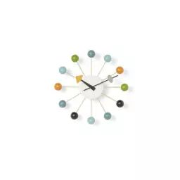 Horloge murale Nelson Clock en Bois, Bois peint – Couleur Multicolore – 28.85 x 28.85 x 28.85 cm – Designer George Nelson