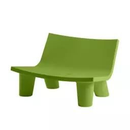 Canapé de jardin 2 places Low Lita en Plastique, polyéthène recyclable – Couleur Vert – 118 x 85 x 71 cm – Designer Paola Navone
