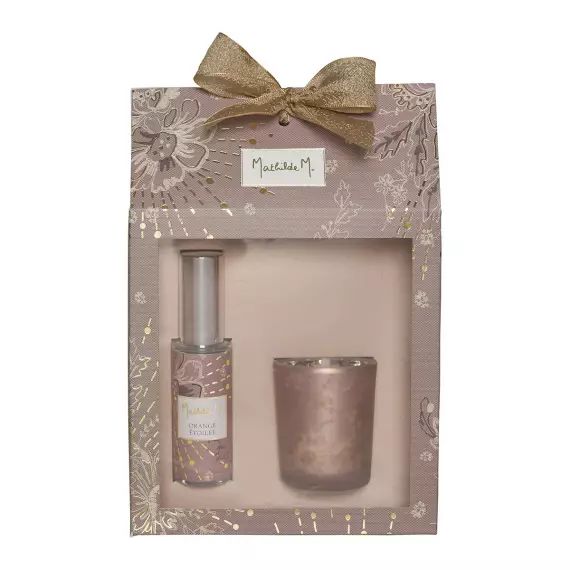 Coffret bougie et spray d’ambiance – Orange Étoilée