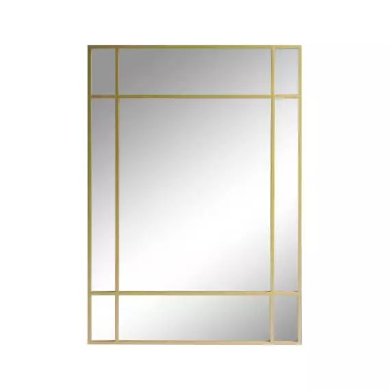 Miroir verrière Art Déco double sens en métal couleur laiton Wallis