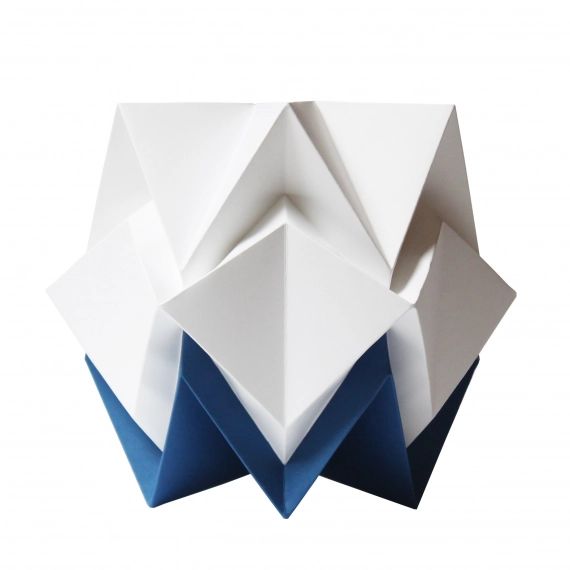 Lampe de table origami bicolore en papier taille S