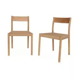 Lot de 2 chaises naturelles en bois et cordage