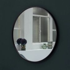 Miroir rond en métal noir mat 100 cm Soho Arne Lykke