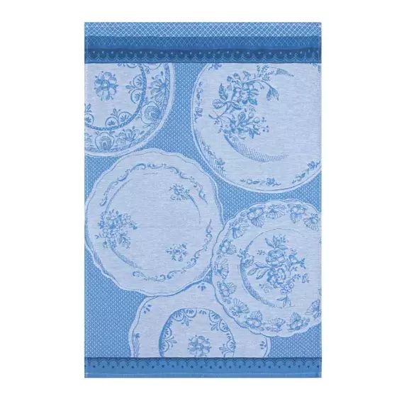 Torchon en coton bleu 50×75