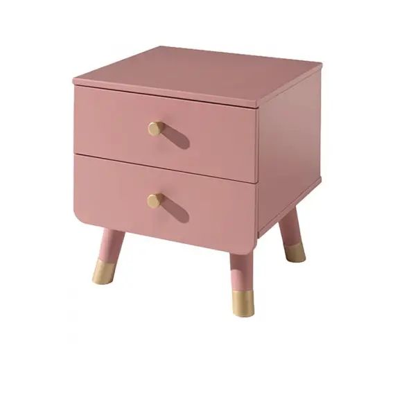 Table de chevet 2 tiroirs rose