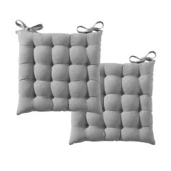 Lot de 2 galettes de chaise gris 40×40 en polyester