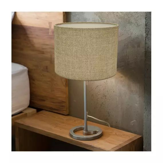 Abat-jour chevet Effet Lin Beige Ø 20 x H 15