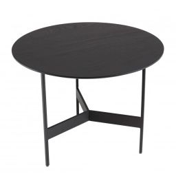Table basse ronde noire 50x50cm piètement métal