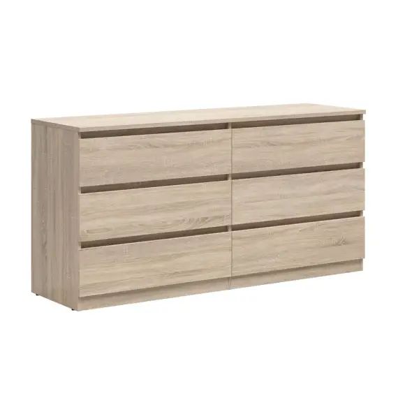 Commode 6 tiroirs panneaux agglomérés naturel