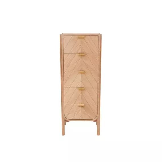 Chiffonnier Marius en Bois, MDF plaqué chêne – Couleur Bois naturel – 50 x 81.43 x 130 cm – Designer Pierre-François Dubois