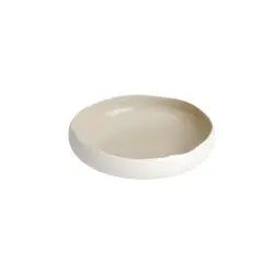 Assiette creuse en grès de table beige 20 cm – Lot de 6
