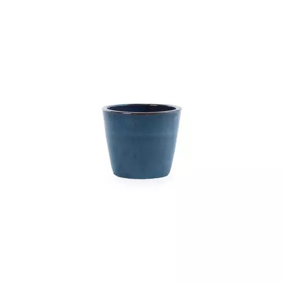 Pot de fleurs POTS en Céramique, Grès émaillé – Couleur Bleu – 39.15 x 39.15 x 25 cm – Designer Meneghello Paolelli Associati