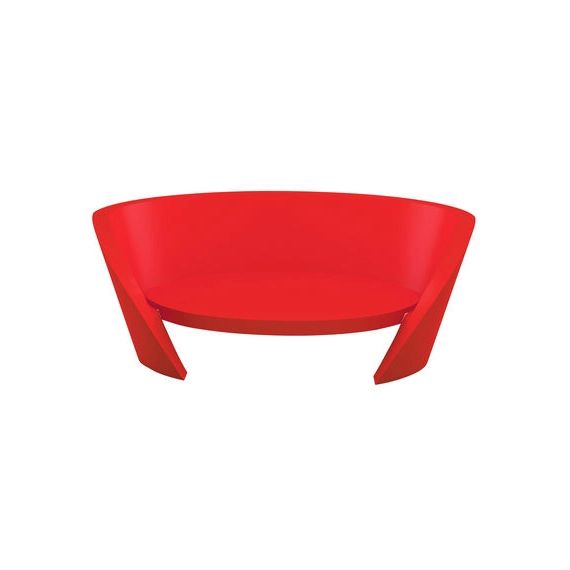 Canapé de jardin 3 places Rap en Plastique, polyéthène recyclable – Couleur Rouge – 170 x 92 x 74 cm – Designer Karim Rashid