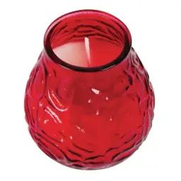 Lot de 12 bougies vénitiennes en verre rouge