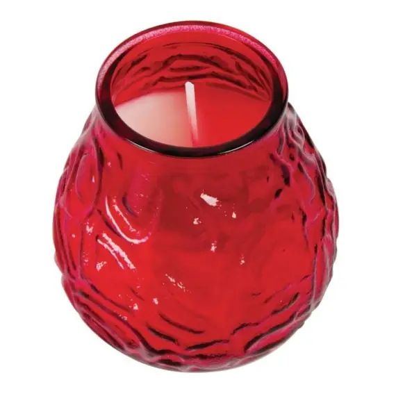 Lot de 12 bougies vénitiennes en verre rouge