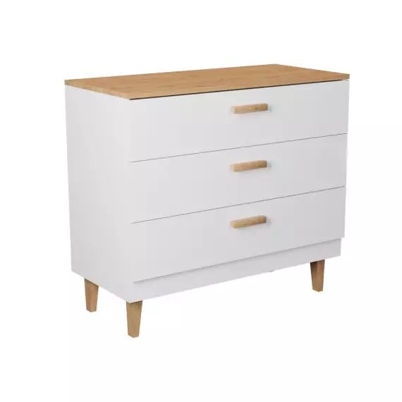 Commode 3 tiroirs blanc