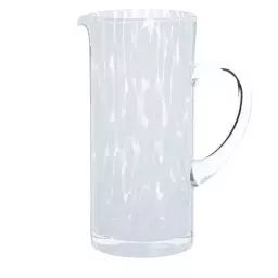 Pichet verre transparent motifs mouchetés blancs 1,6L