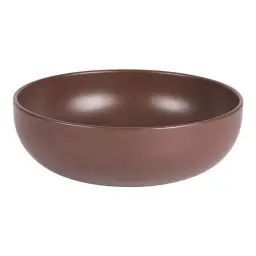 Saladier   choco 26 cm en grès  marron