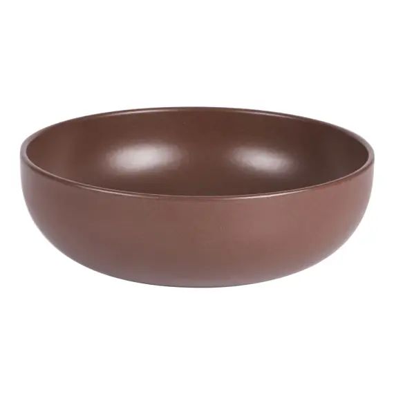 Saladier   choco 26 cm en grès  marron
