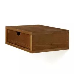 Table de chevet flottante en bois de couleur marron