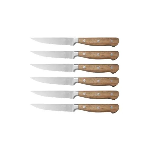 Lot de 6 couteaux en inox marron